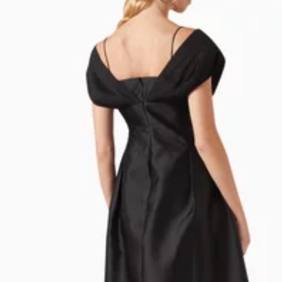 CHATS BY C.DAM Off-shoulder Black Dress in Satin Size L 10 - Picture 2 of 11